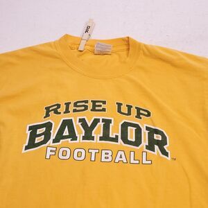 Gildan Baylor Casual Long Sleeve Graphic T-Shirt Mens Size S Yellow White